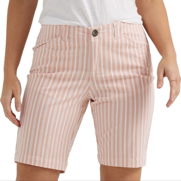 Lee Women's Legendary Regular Fit Chino Bermuda Stripped Bud Stripe Size 12 NWOT - Picture 4 of 11